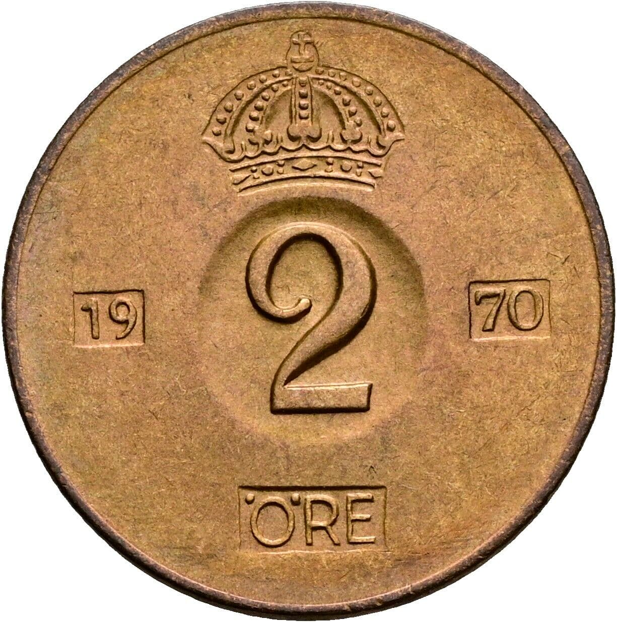 2 Öre Gustaf VI Adolf (1950-1973) 1970 – Vorderseite