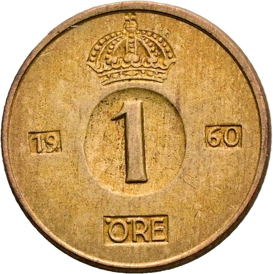 1 Öre Gustaf VI Adolf (1950-1973) 1960 – Vorderseite