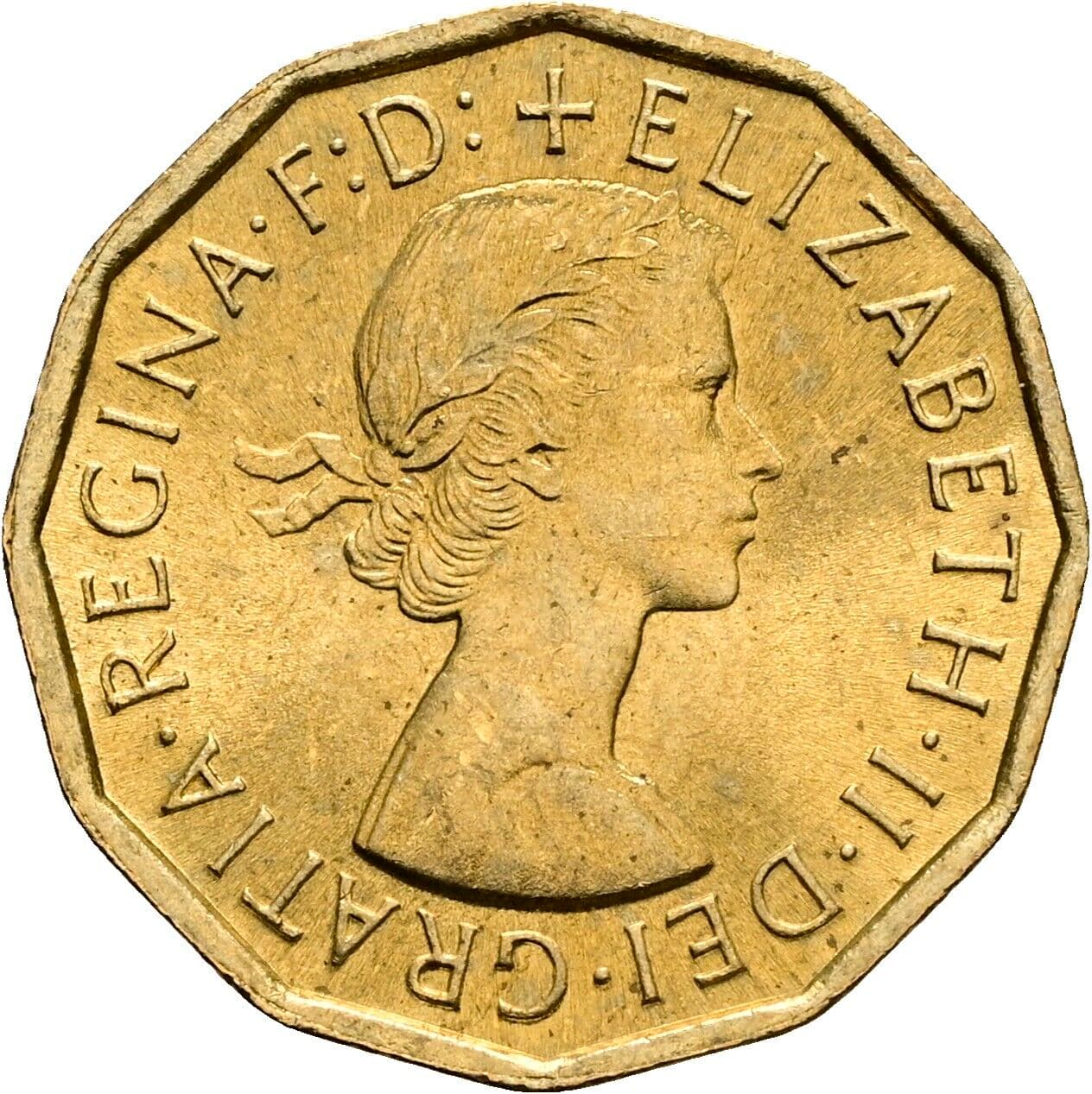 3 Pence Elisabeth II. 1952-2022 1967 – Vorderseite