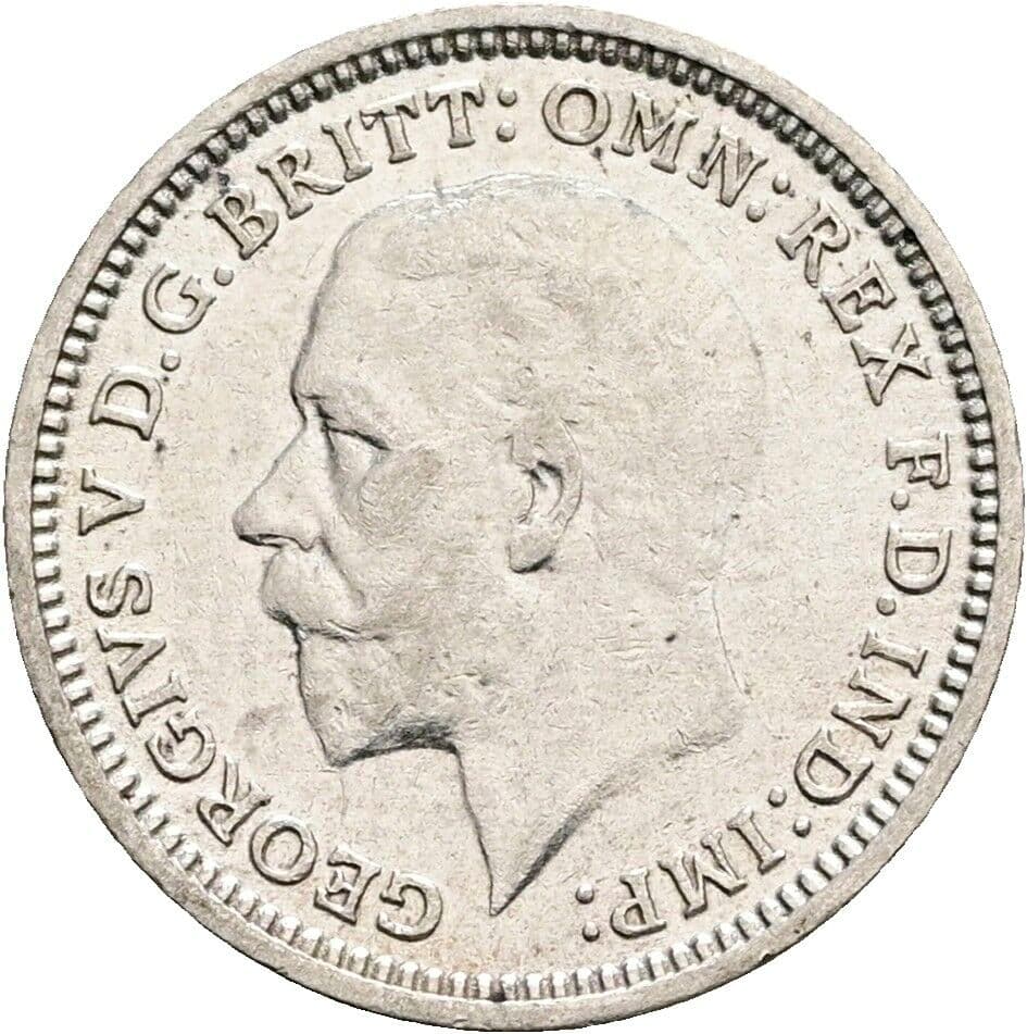 3 Pence George V. (1910-1936) 1934 – Vorderseite