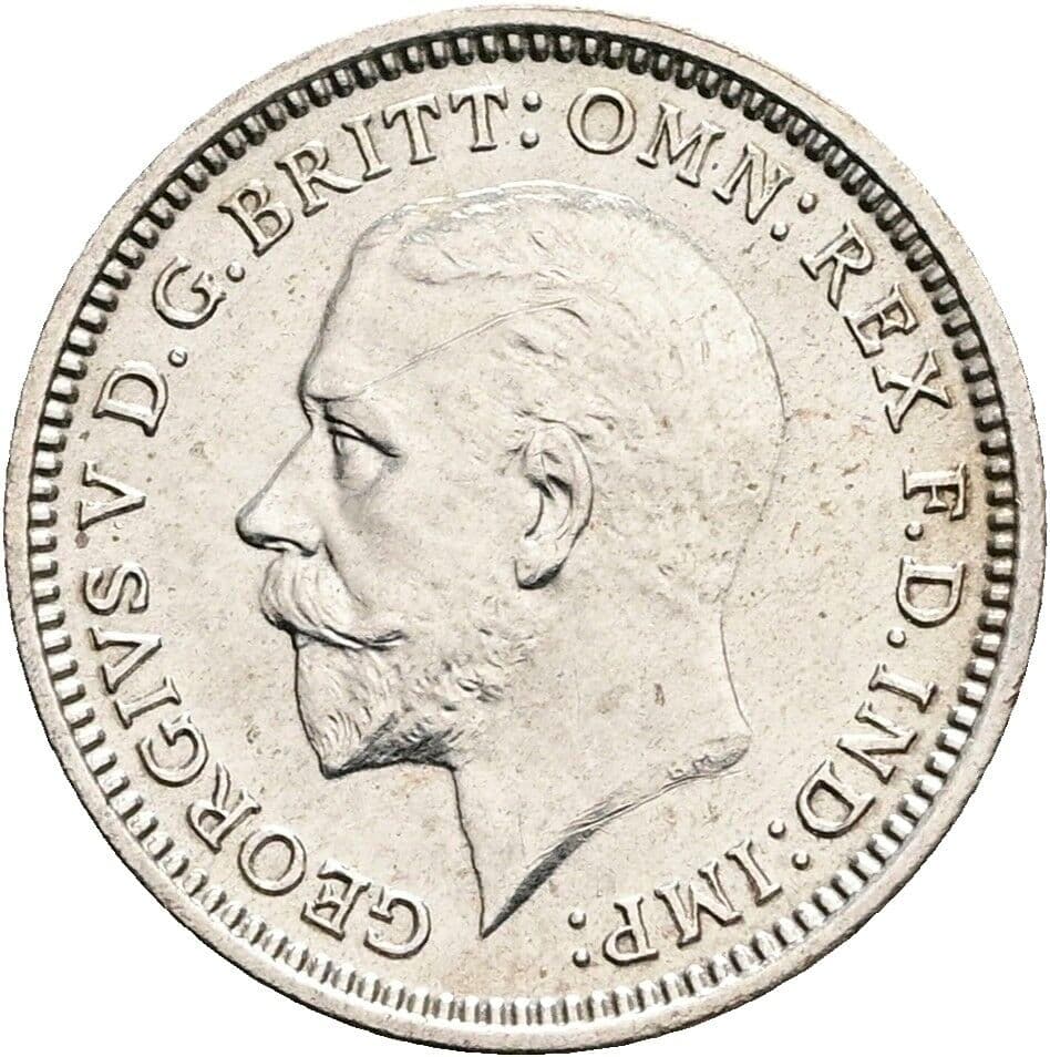 3 Pence George V. (1910-1936) 1935 – Vorderseite