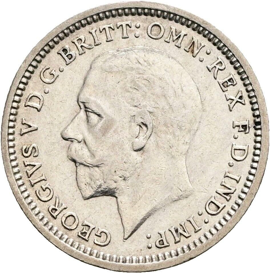 3 Pence George V. (1910-1936) 1934 – Vorderseite