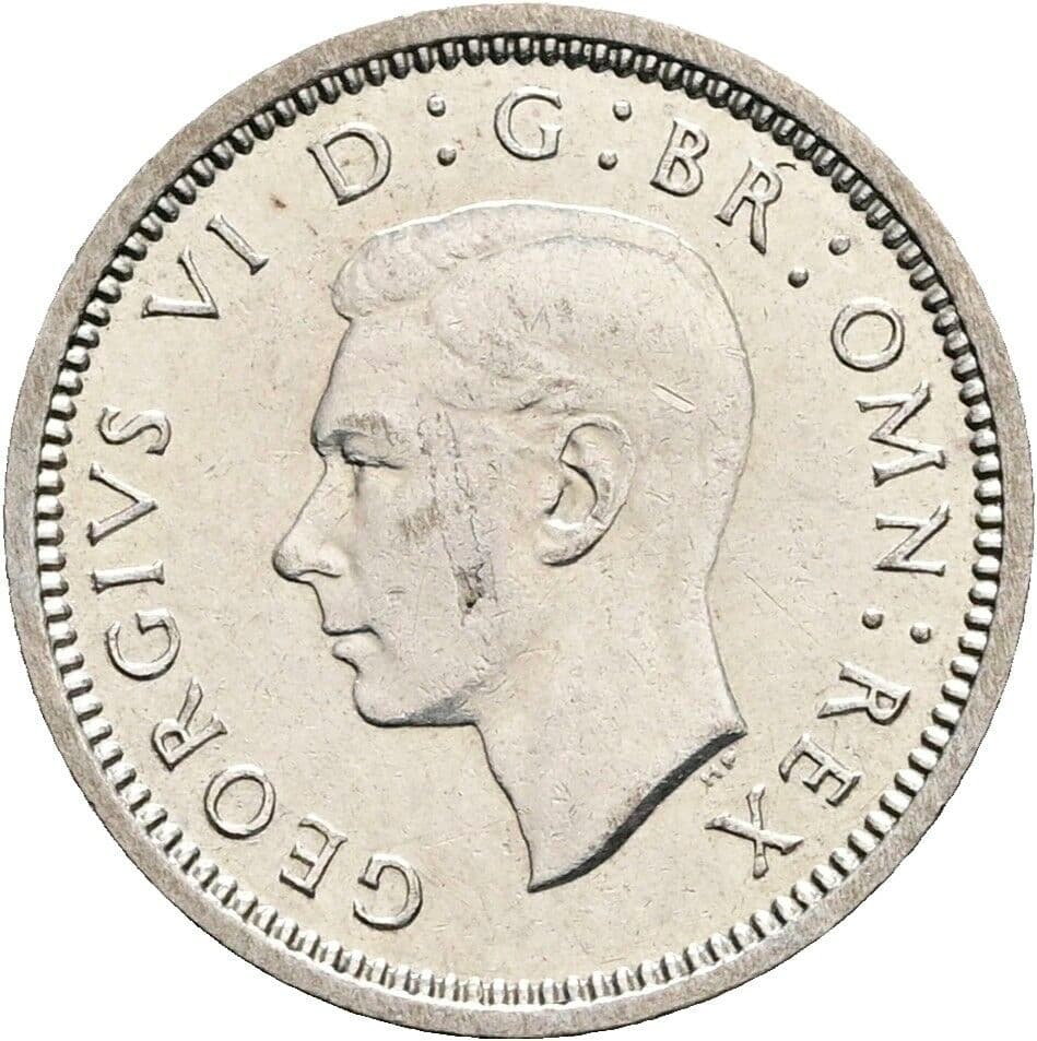 3 Pence Georg VI. (1936-1952) 1941 – Vorderseite