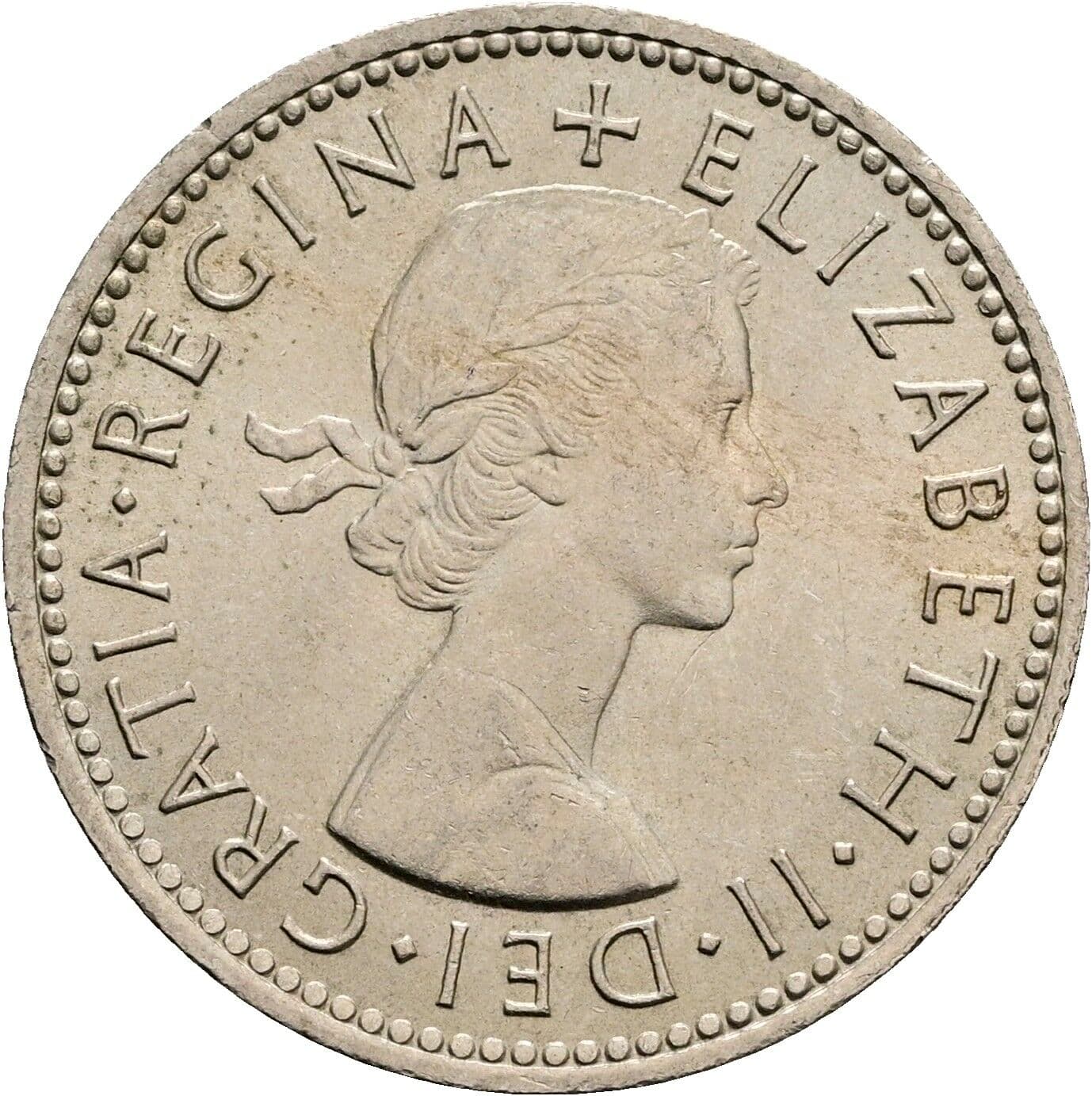 1 Shilling Elisabeth II. 1952-2022 1966 – Vorderseite