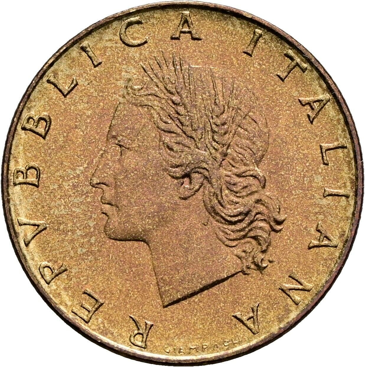 20 Lire 1977 – Vorderseite