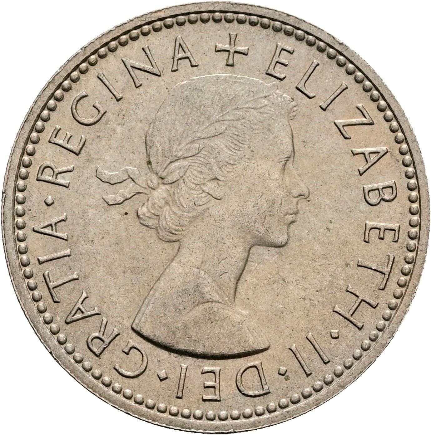 1 Shilling Elisabeth II. 1952-2022 1964 – Vorderseite