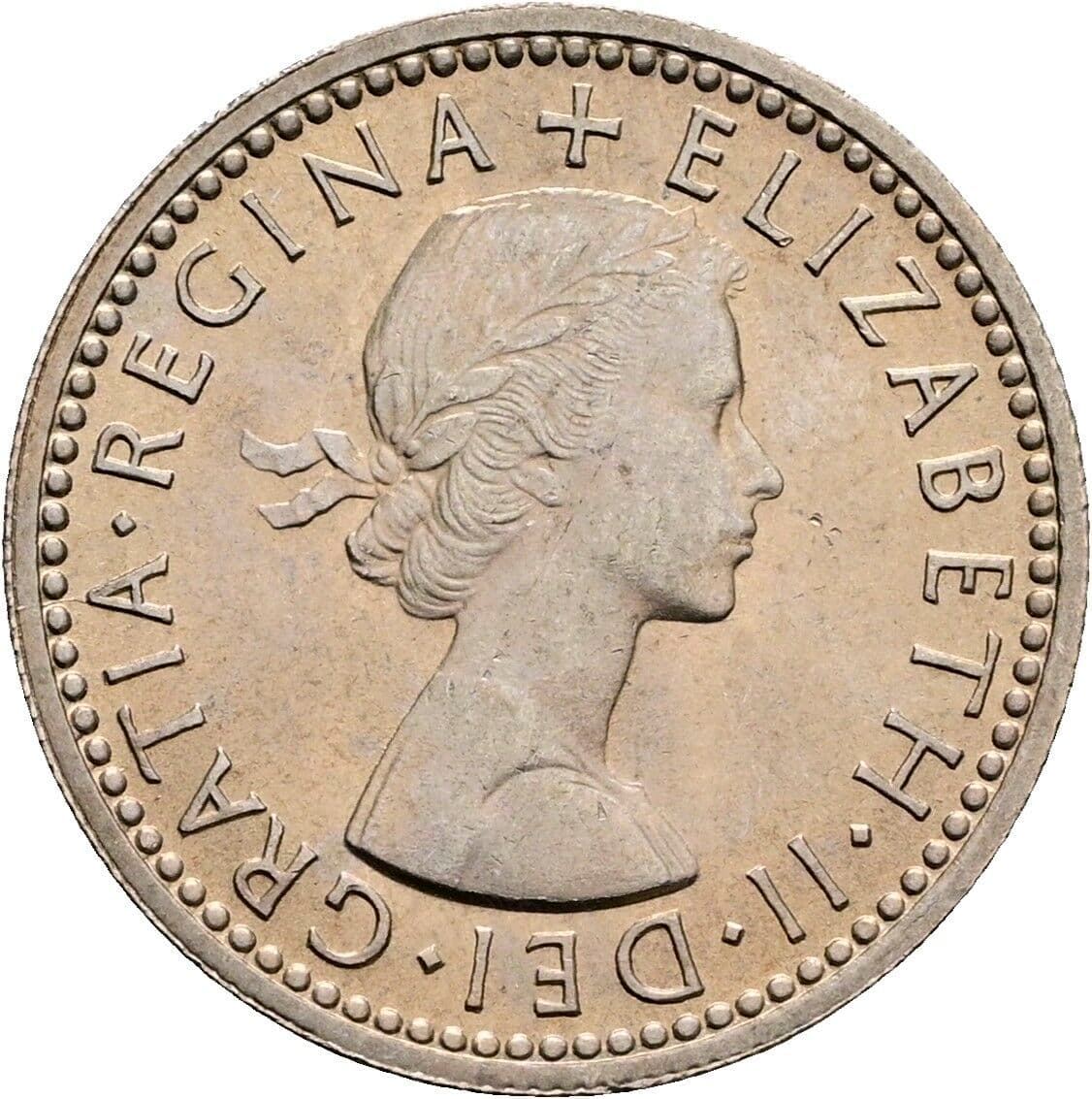 6 Pence Elisabeth II. 1952-2022 1959 – Vorderseite