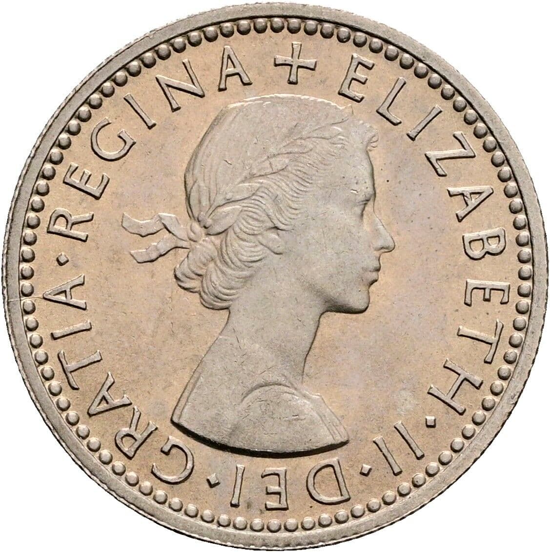 6 Pence Elisabeth II. 1952-2022 1959 – Vorderseite