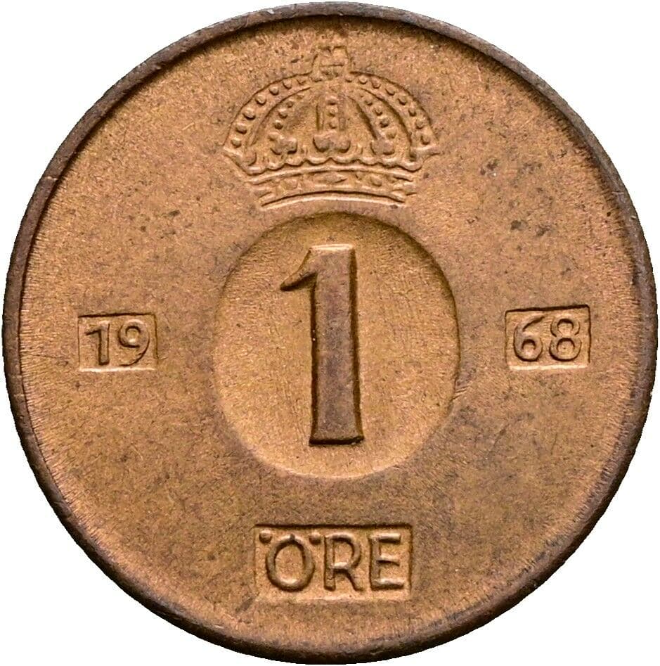 1 Öre Gustav VI. Adolf (1950-1973) 1968 – Vorderseite