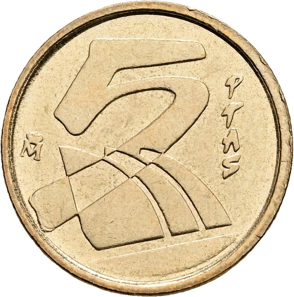 5 Pesetas Juan Carlos (1975-2014) 1989 – Vorderseite