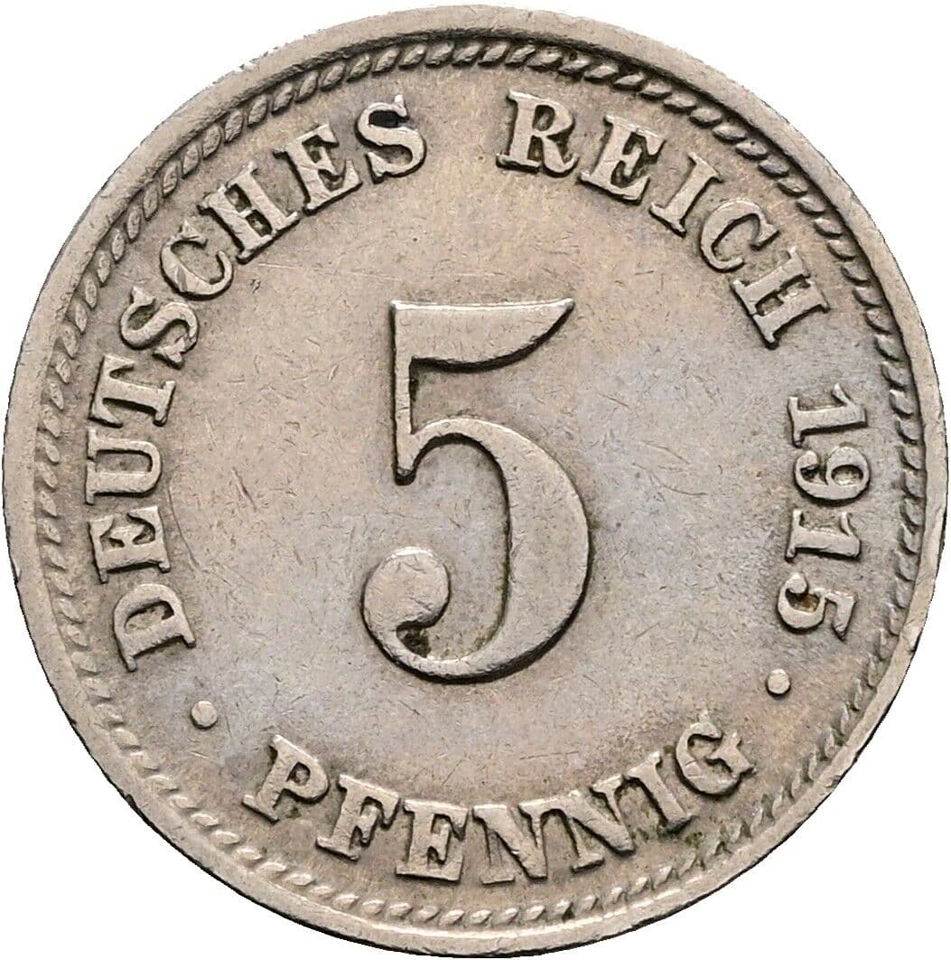 5 Pfennig 1915 D – Vorderseite