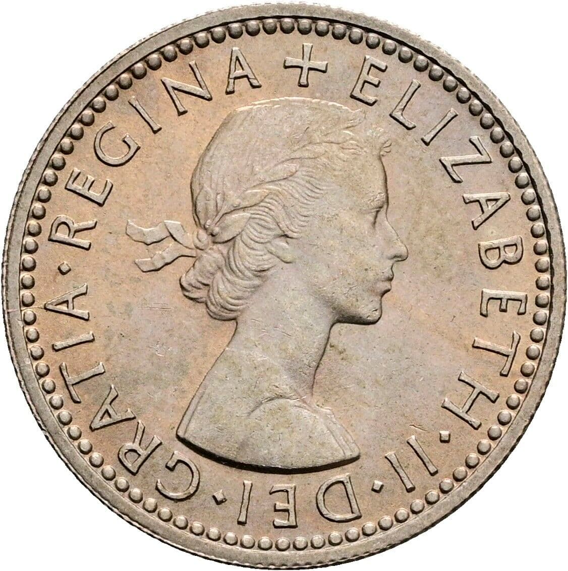 6 Pence Elisabeth II. 1952-2022 1959 – Vorderseite