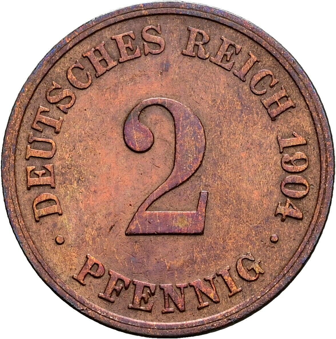 2 Pfennig 1904 D – Vorderseite