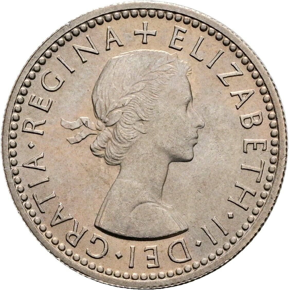 6 Pence Elisabeth II. 1952-2022 1959 – Vorderseite