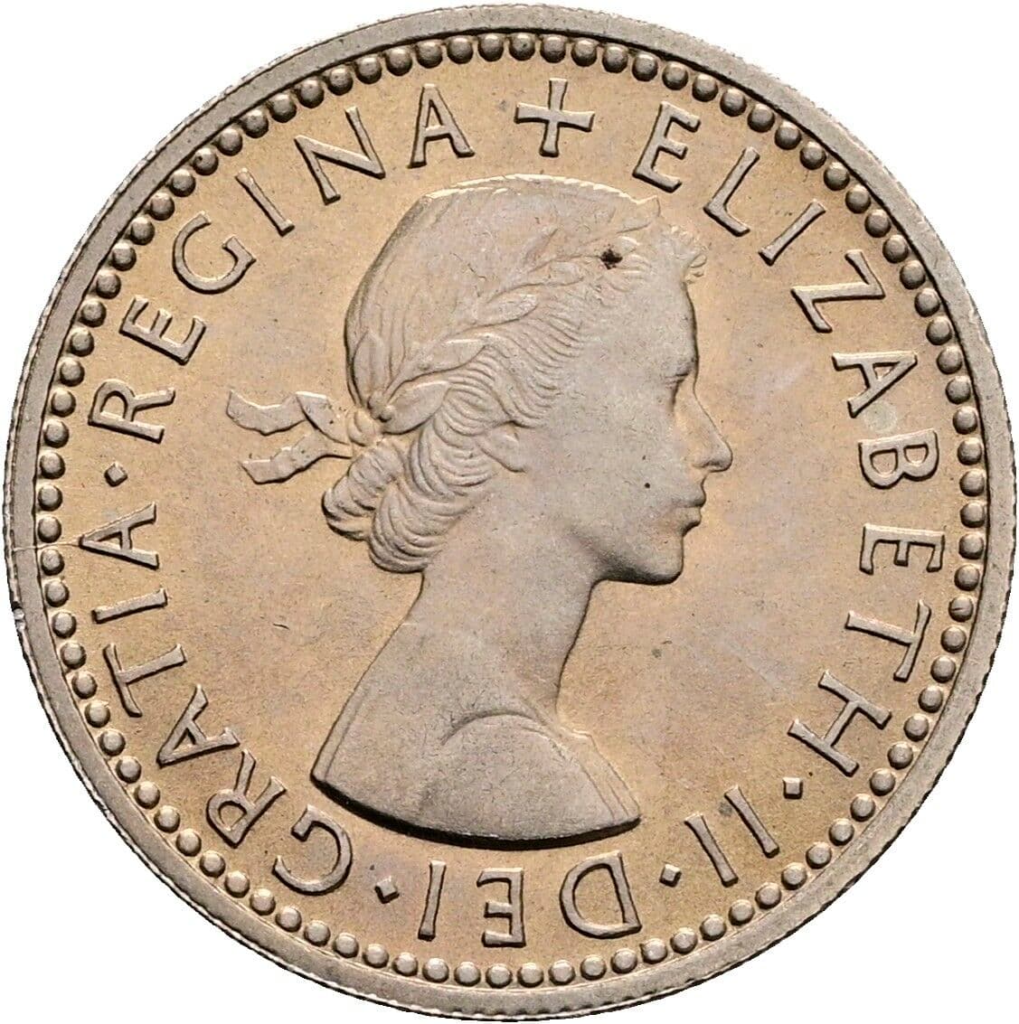 6 Pence Elisabeth II. 1952-2022 1959 – Vorderseite