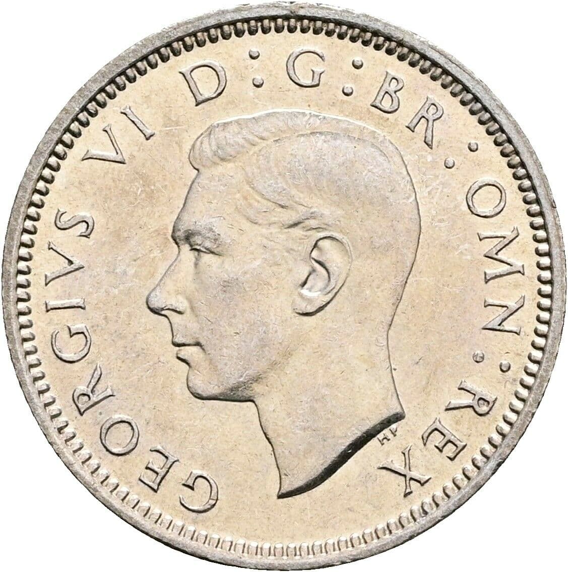 6 Pence Georg VI. (1936-1952) 1942 – Vorderseite
