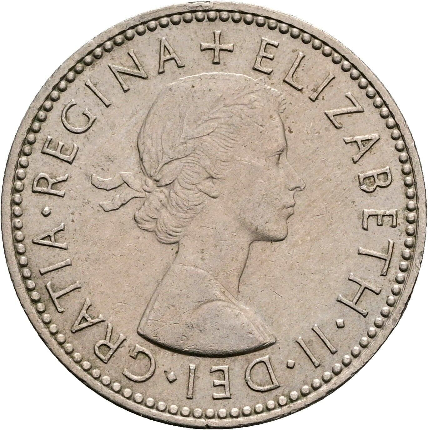 1 Shilling Elisabeth II. 1952-2022 1965 – Vorderseite