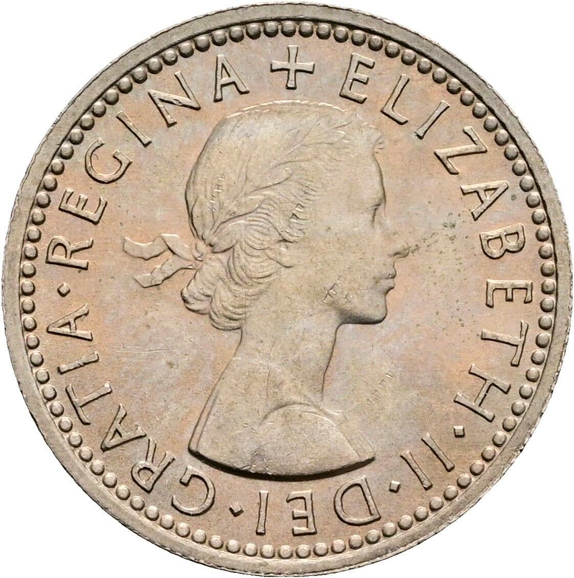 6 Pence Elisabeth II. 1952-2022 1959 – Vorderseite