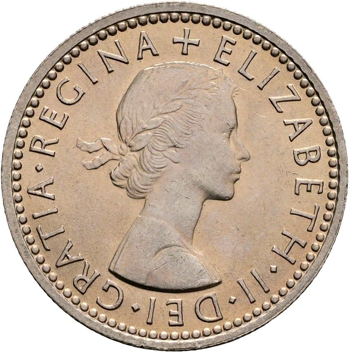 6 Pence Elisabeth II. 1952-2022 1959 – Vorderseite