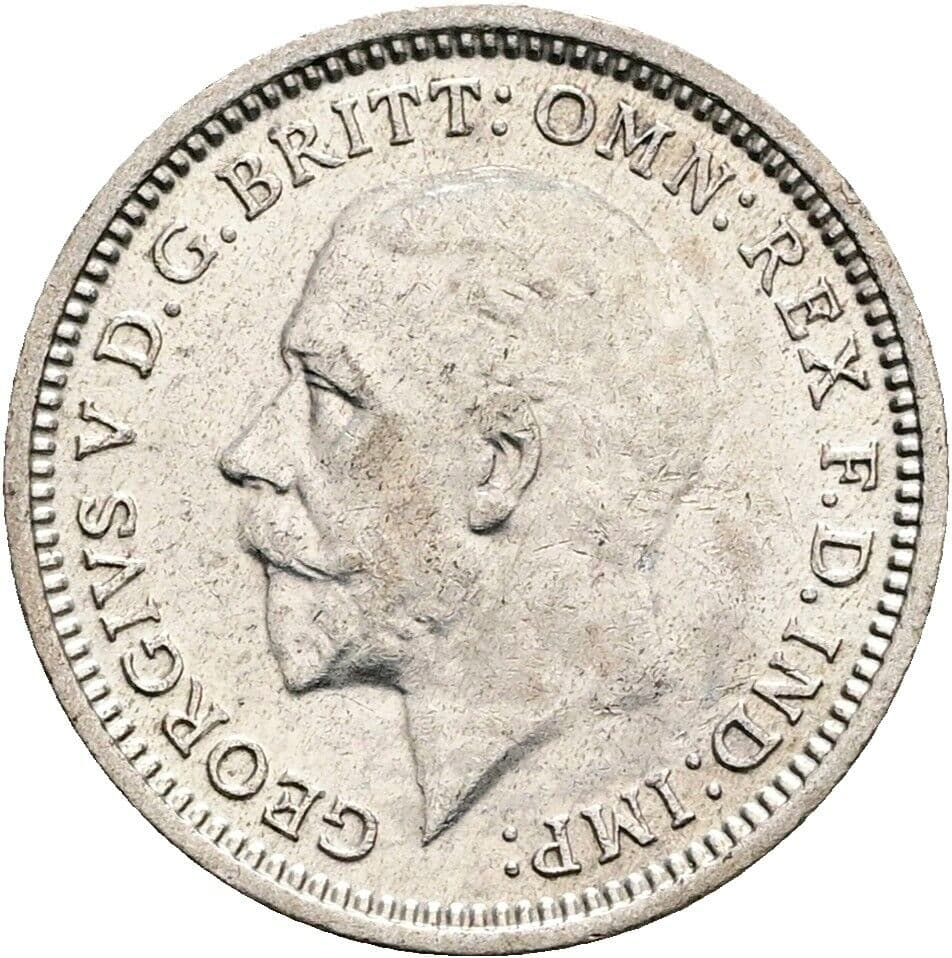 3 Pence George V. (1910-1936) 1936 – Vorderseite