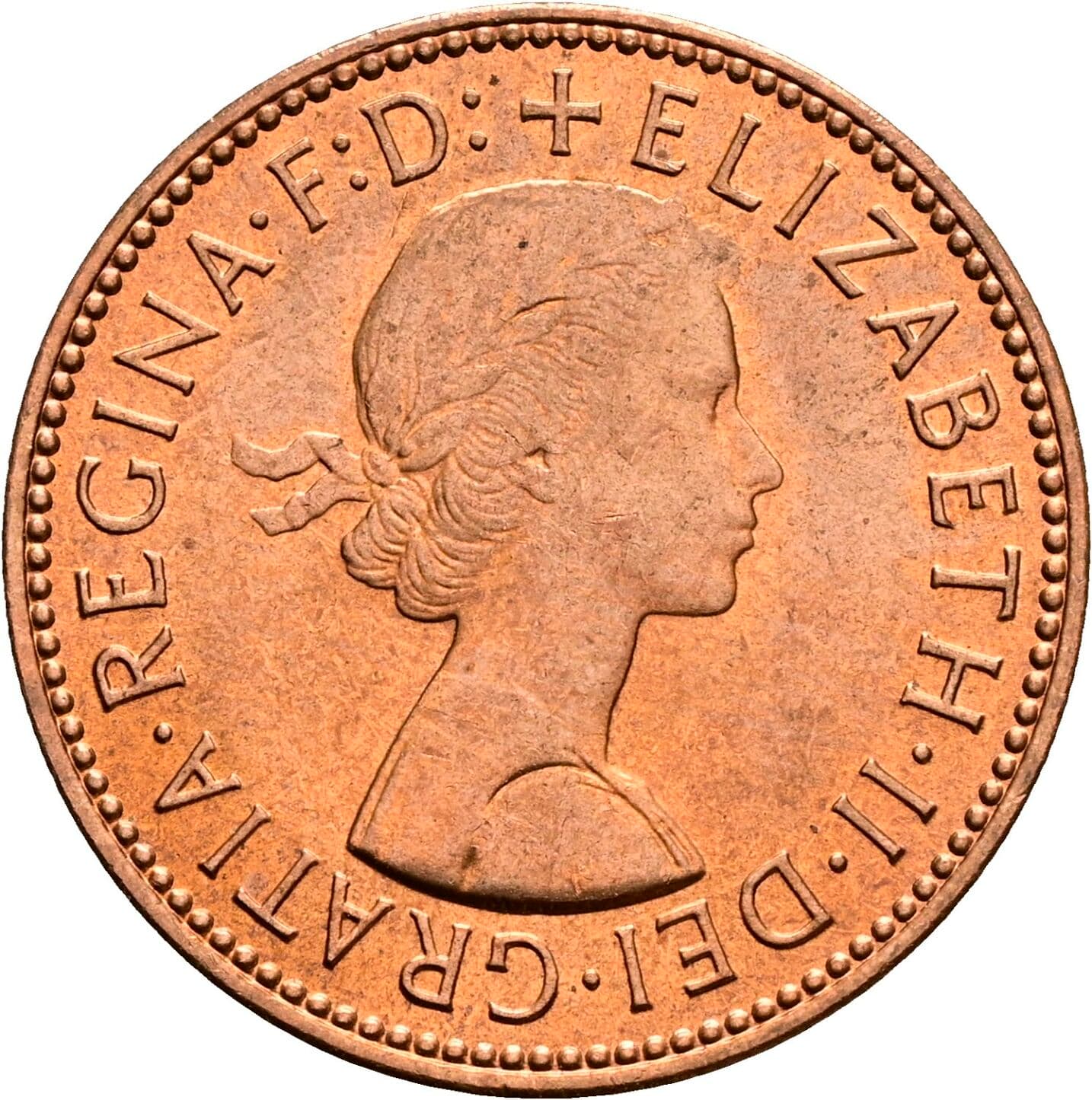 Half Penny Elisabeth II. 1952-2022 1967 – Vorderseite