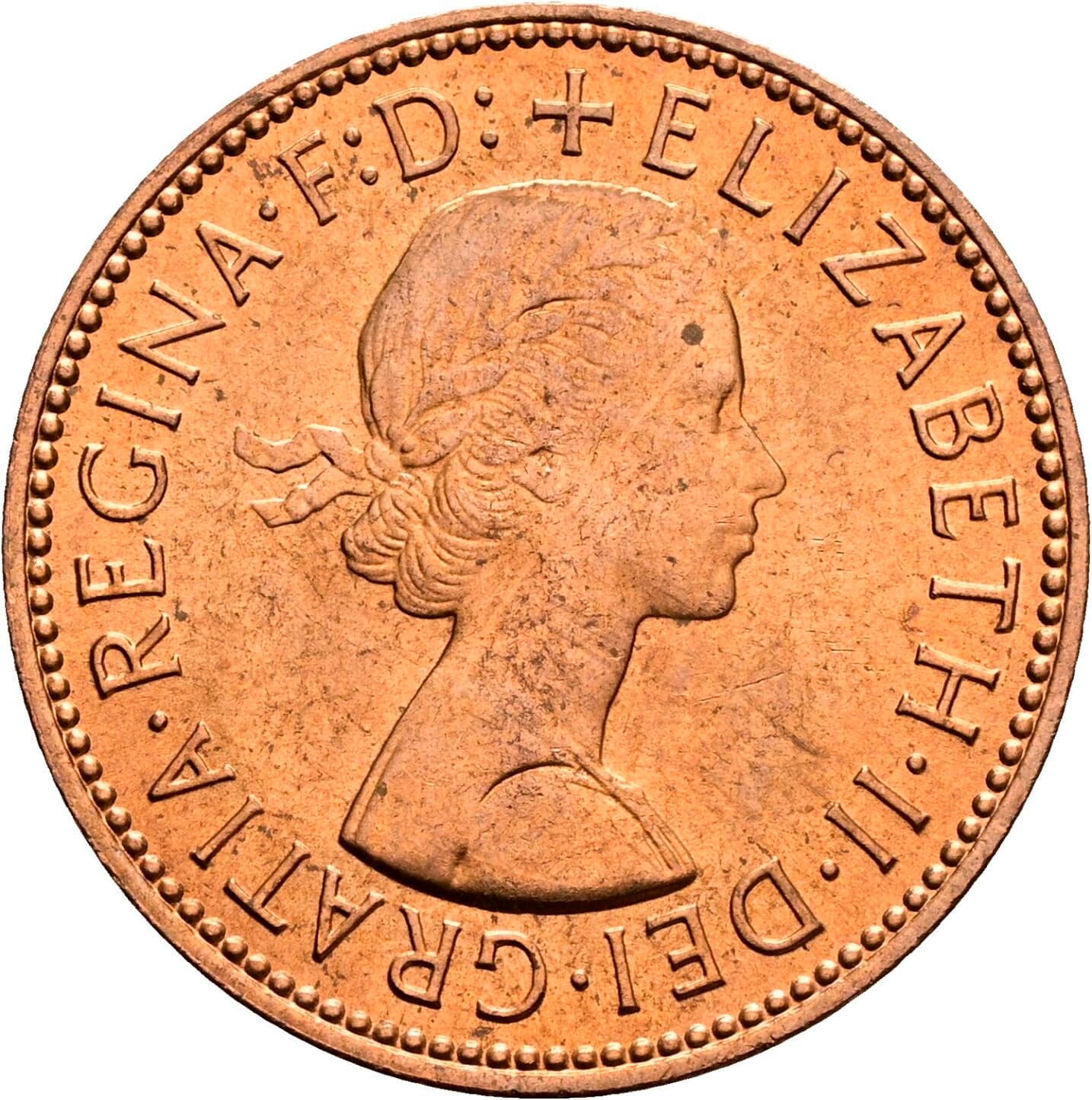 Half Penny Elisabeth II. 1952-2022 1967 – Vorderseite