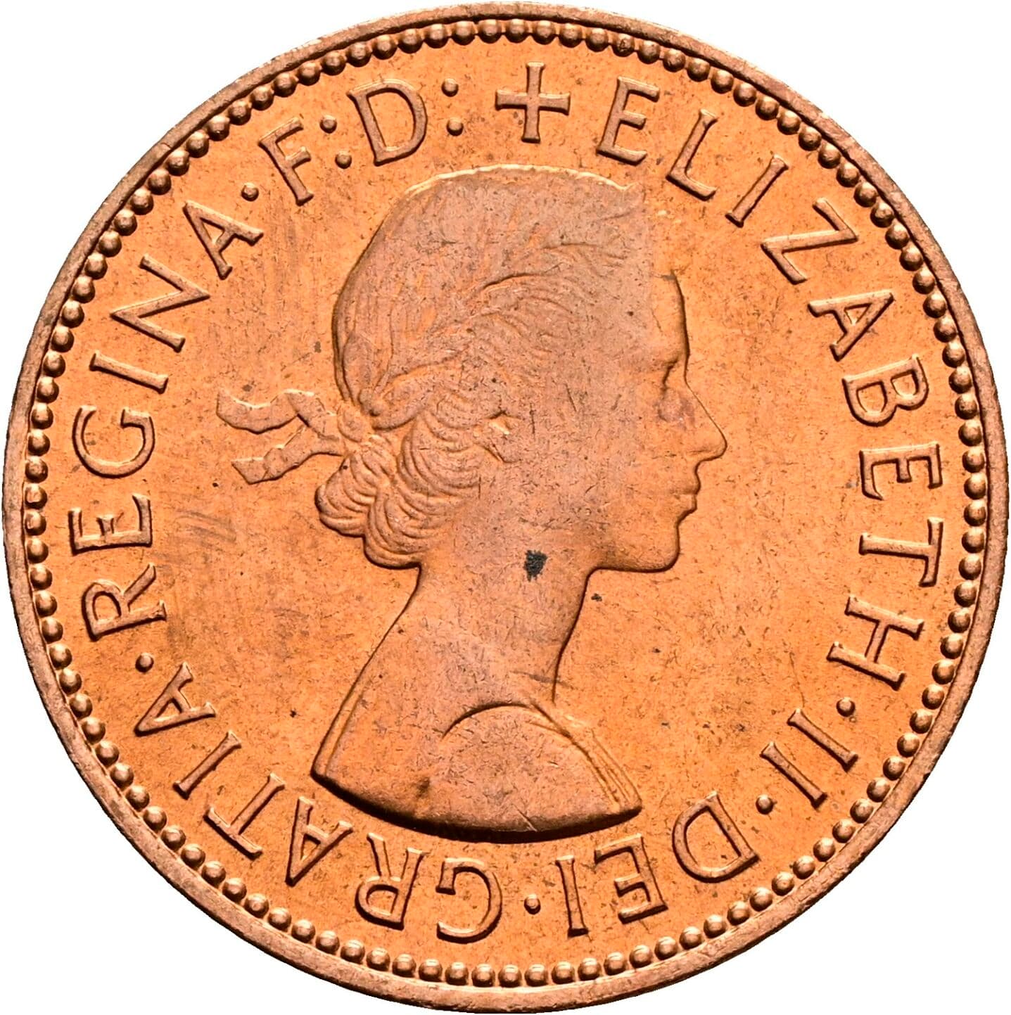 Half Penny Elisabeth II. 1952-2022 1967 – Vorderseite