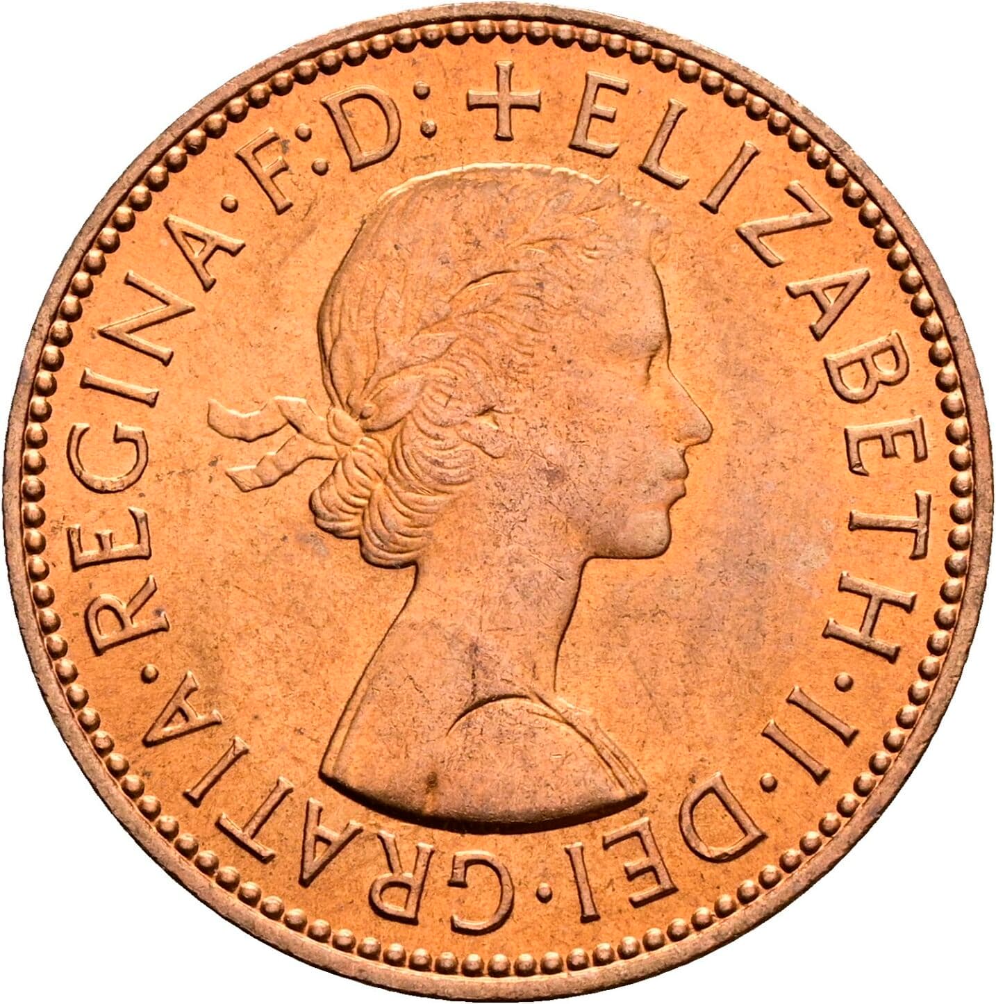 Half Penny Elisabeth II. 1952-2022 1967 – Vorderseite