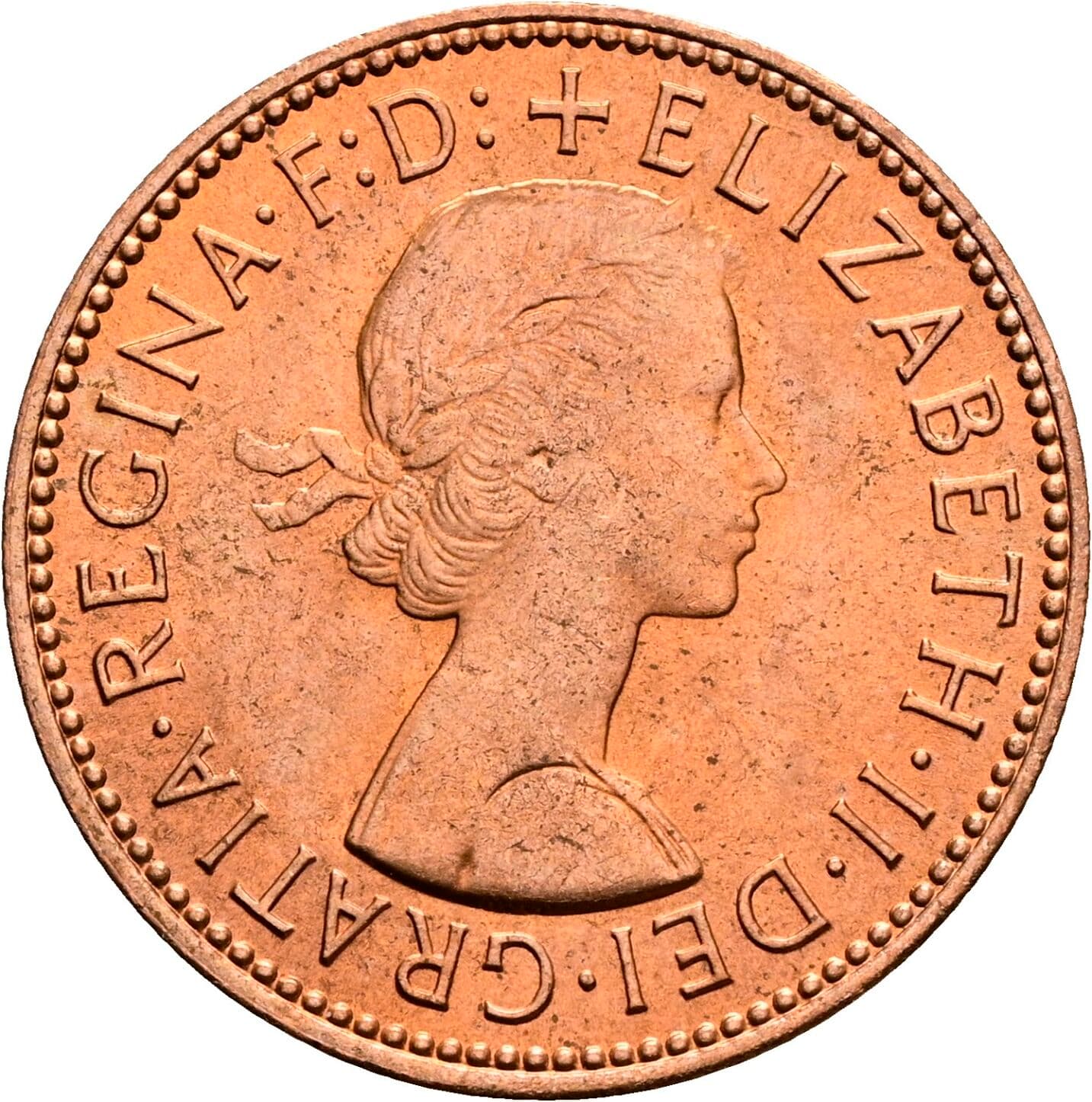 Half Penny Elisabeth II. 1952-2022 1967 – Vorderseite