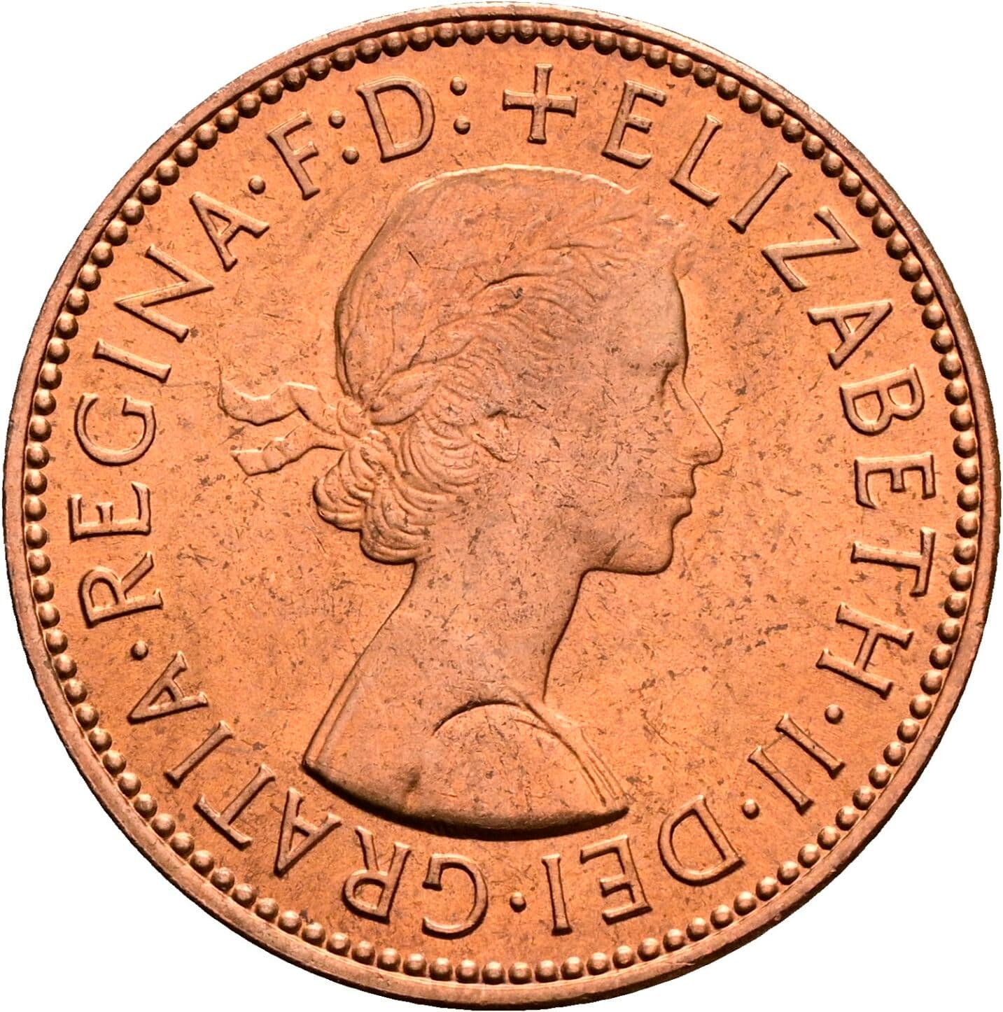 Half Penny Elisabeth II. 1952-2022 1967 – Vorderseite