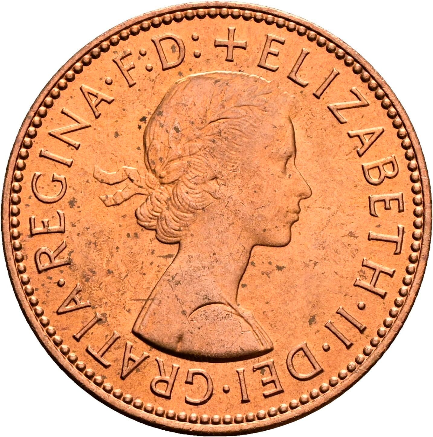 Half Penny Elisabeth II. 1952-2022 1967 – Vorderseite