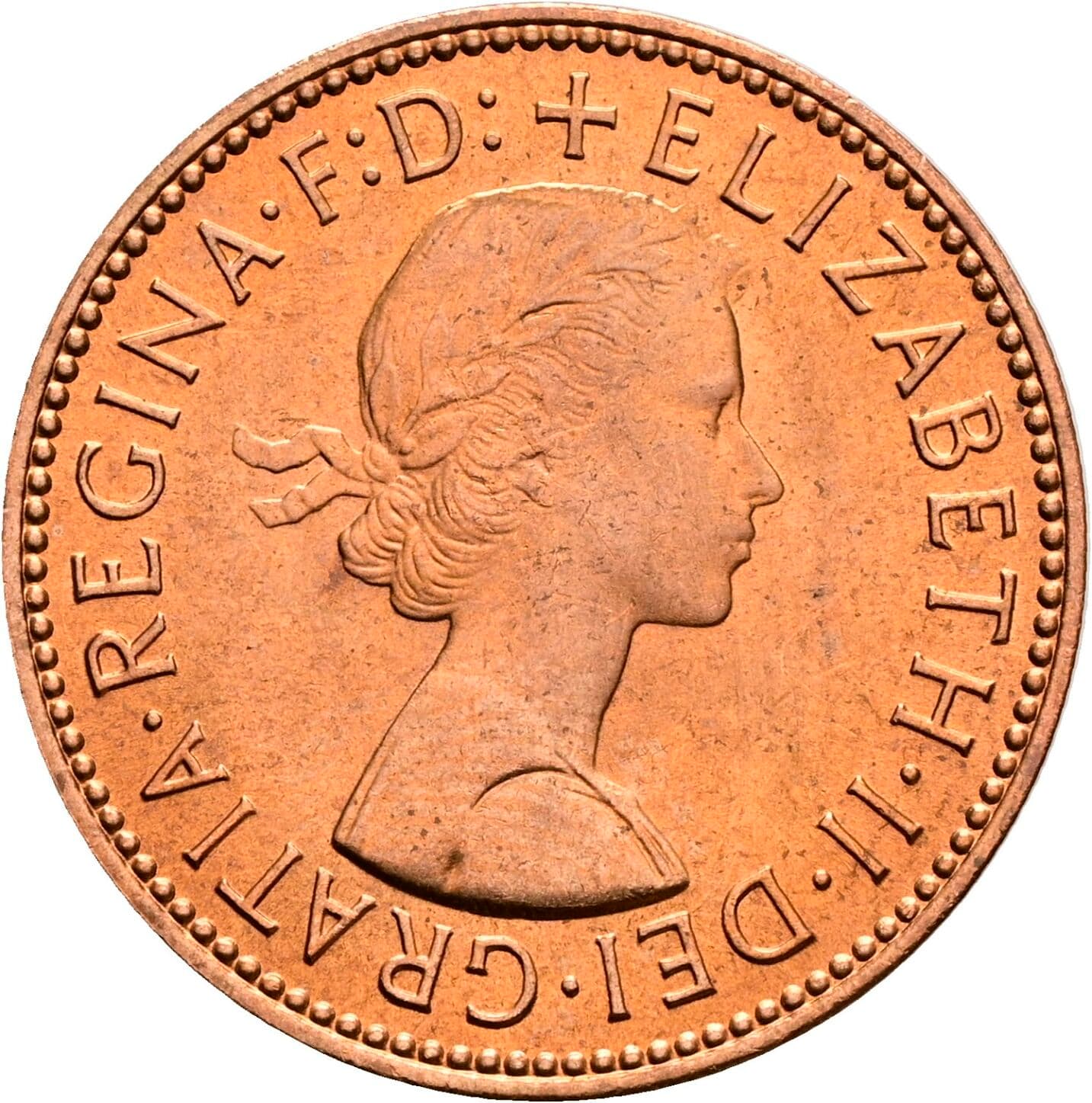 Half Penny Elisabeth II. 1952-2022 1967 – Vorderseite