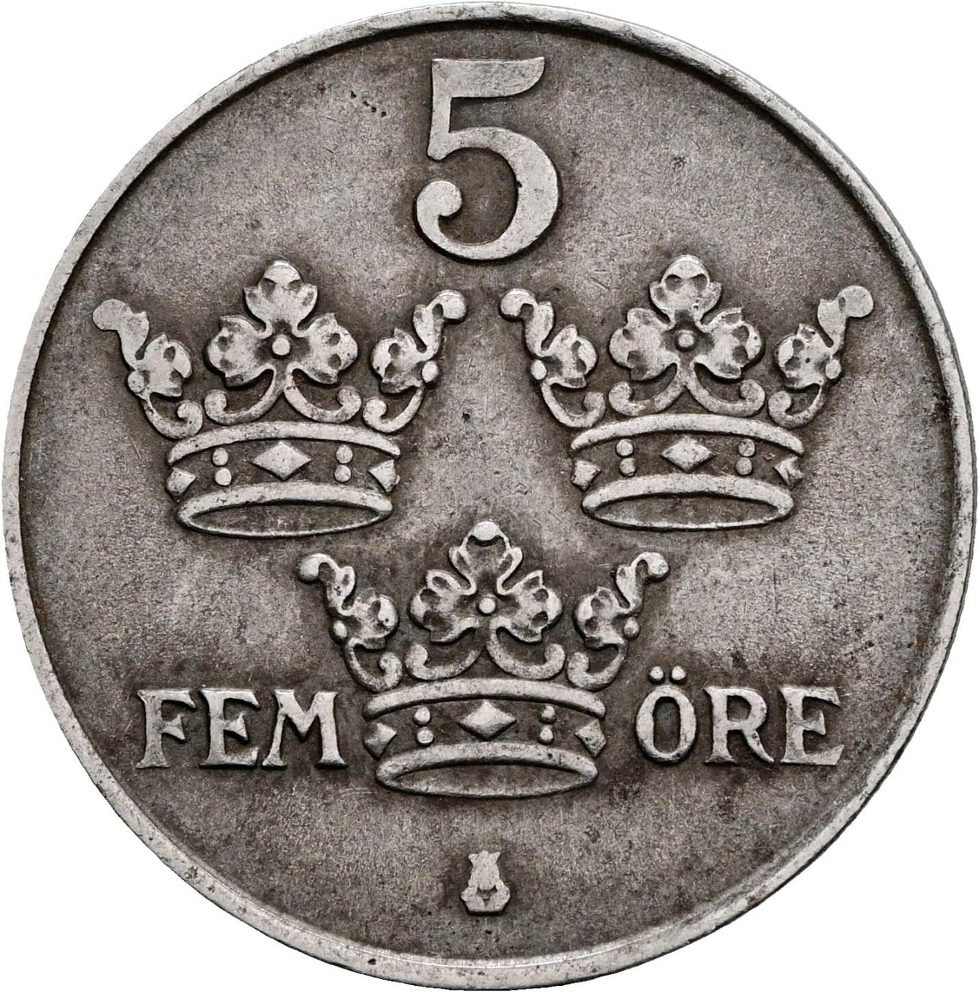 5 Öre Gustav VI. Adolf (1950-1973) 1950 – Vorderseite