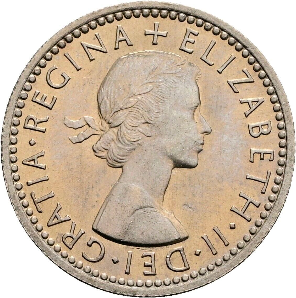 6 Pence Elisabeth II. 1952-2022 1959 – Vorderseite