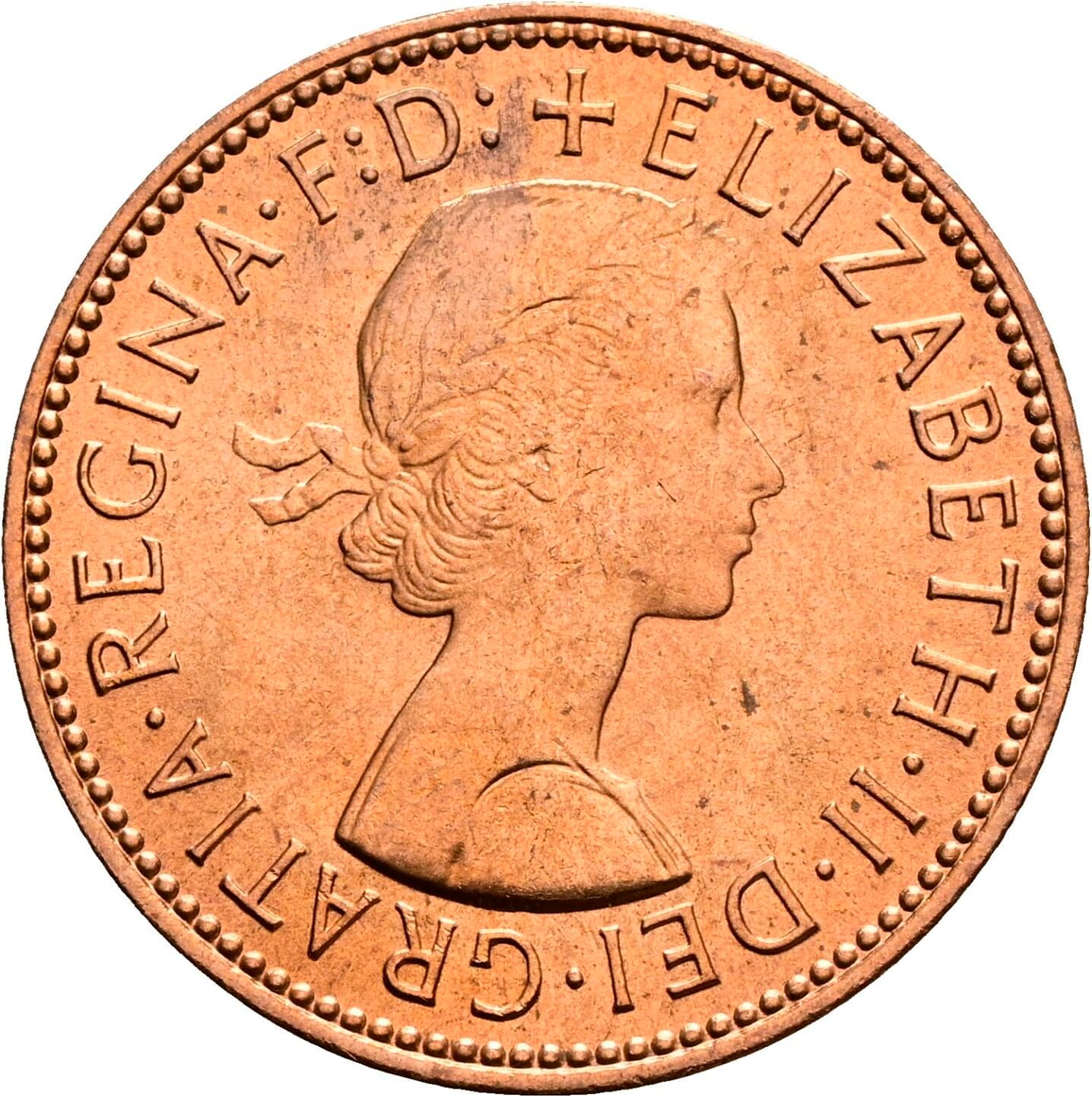 Half Penny Elisabeth II. 1952-2022 1967 – Vorderseite