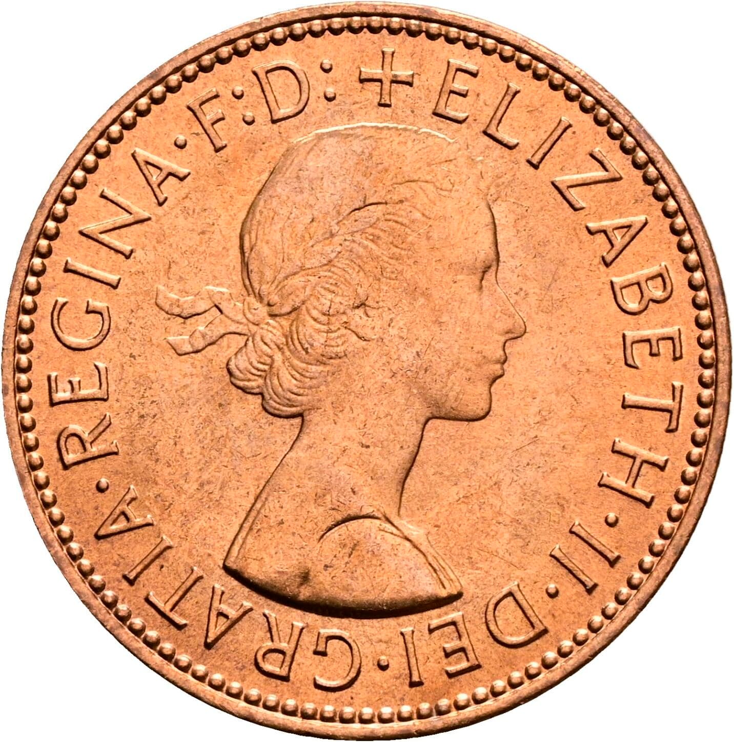 Half Penny Elisabeth II. 1952-2022 1967 – Vorderseite