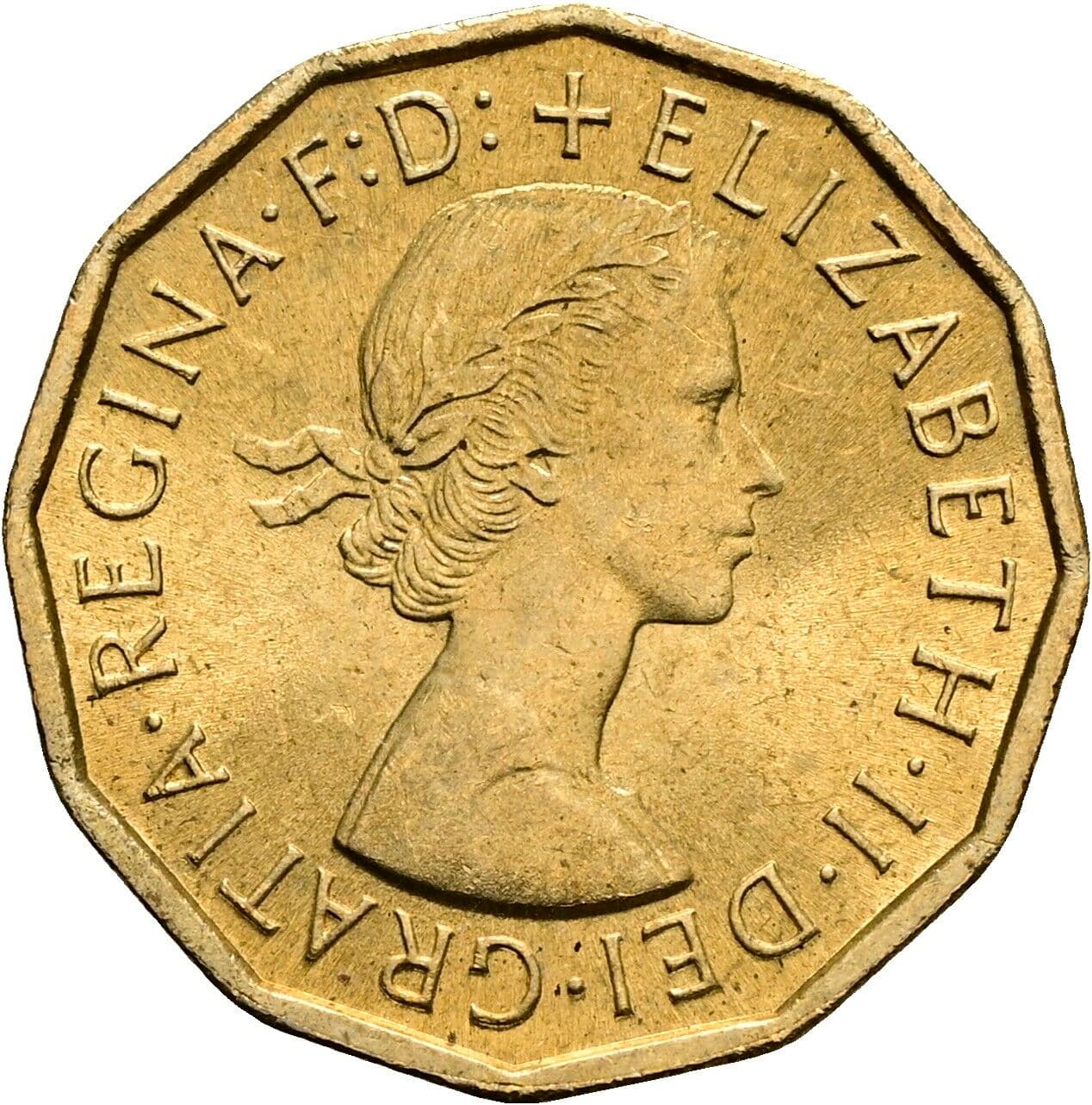 3 Pence Elisabeth II. 1952-2022 1967 – Vorderseite