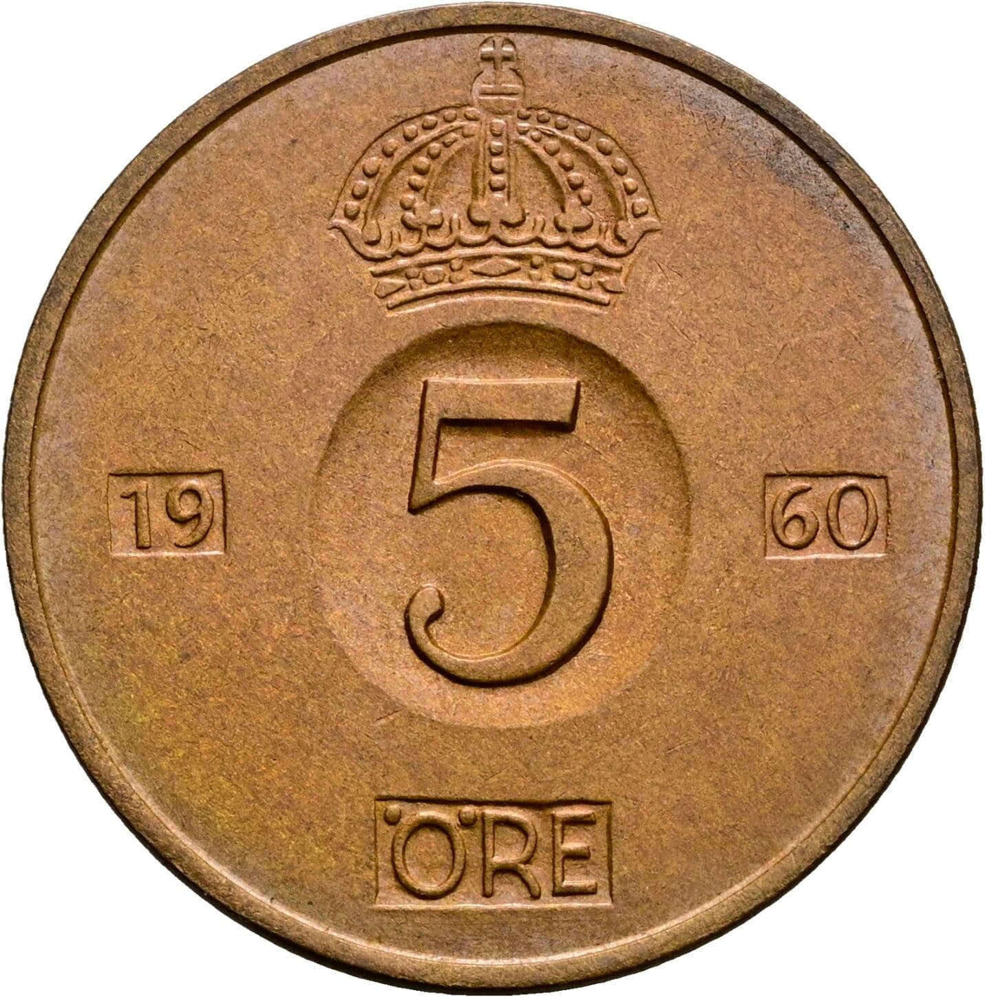 5 Öre Gustav VI. Adolf (1950-1973) 1960 – Vorderseite