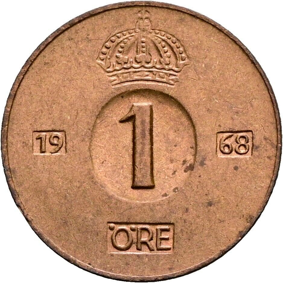 1 Öre Gustav VI. Adolf (1950-1973) 1968 – Vorderseite