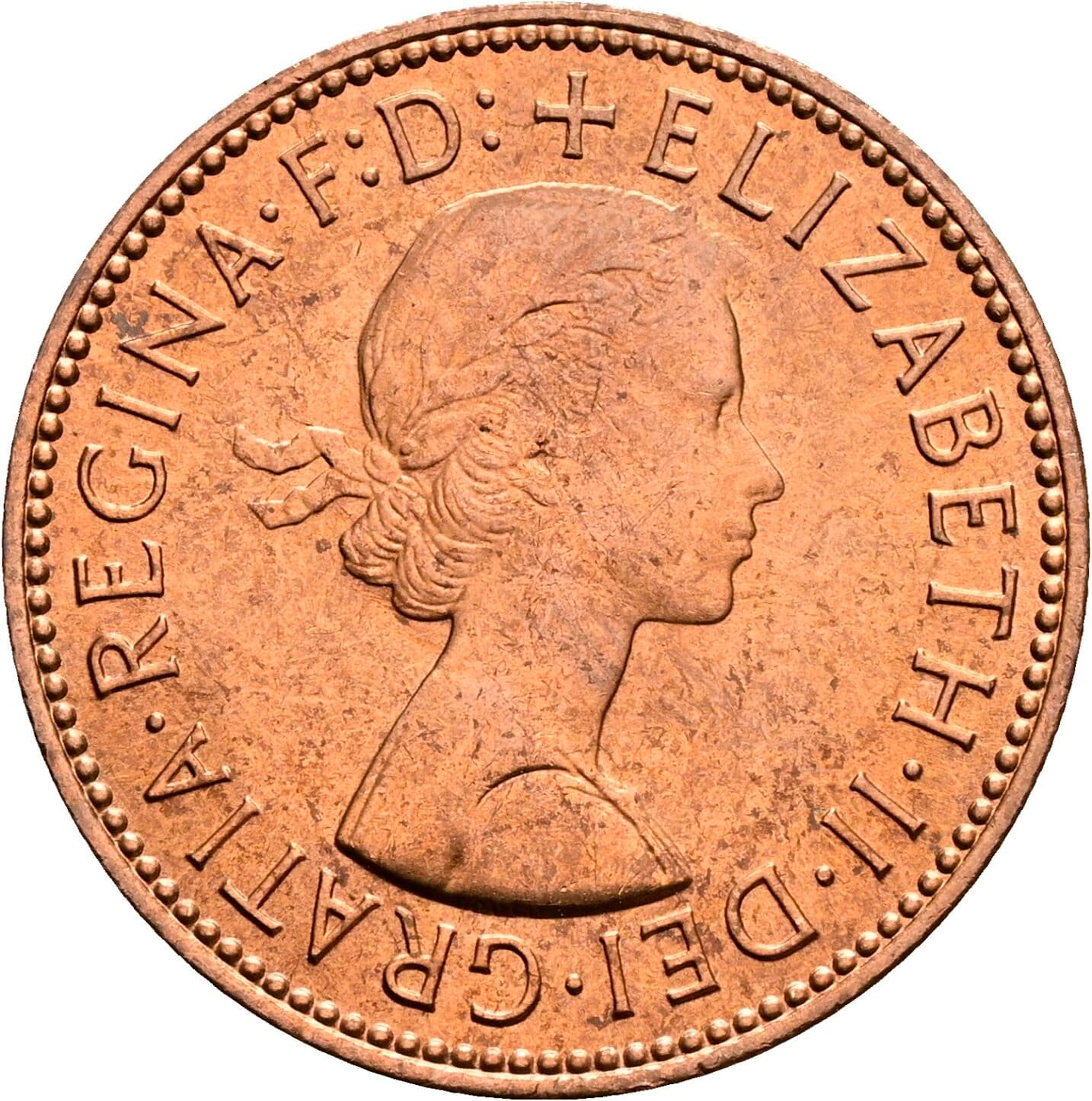 Half Penny Elisabeth II. 1952-2022 1967 – Vorderseite