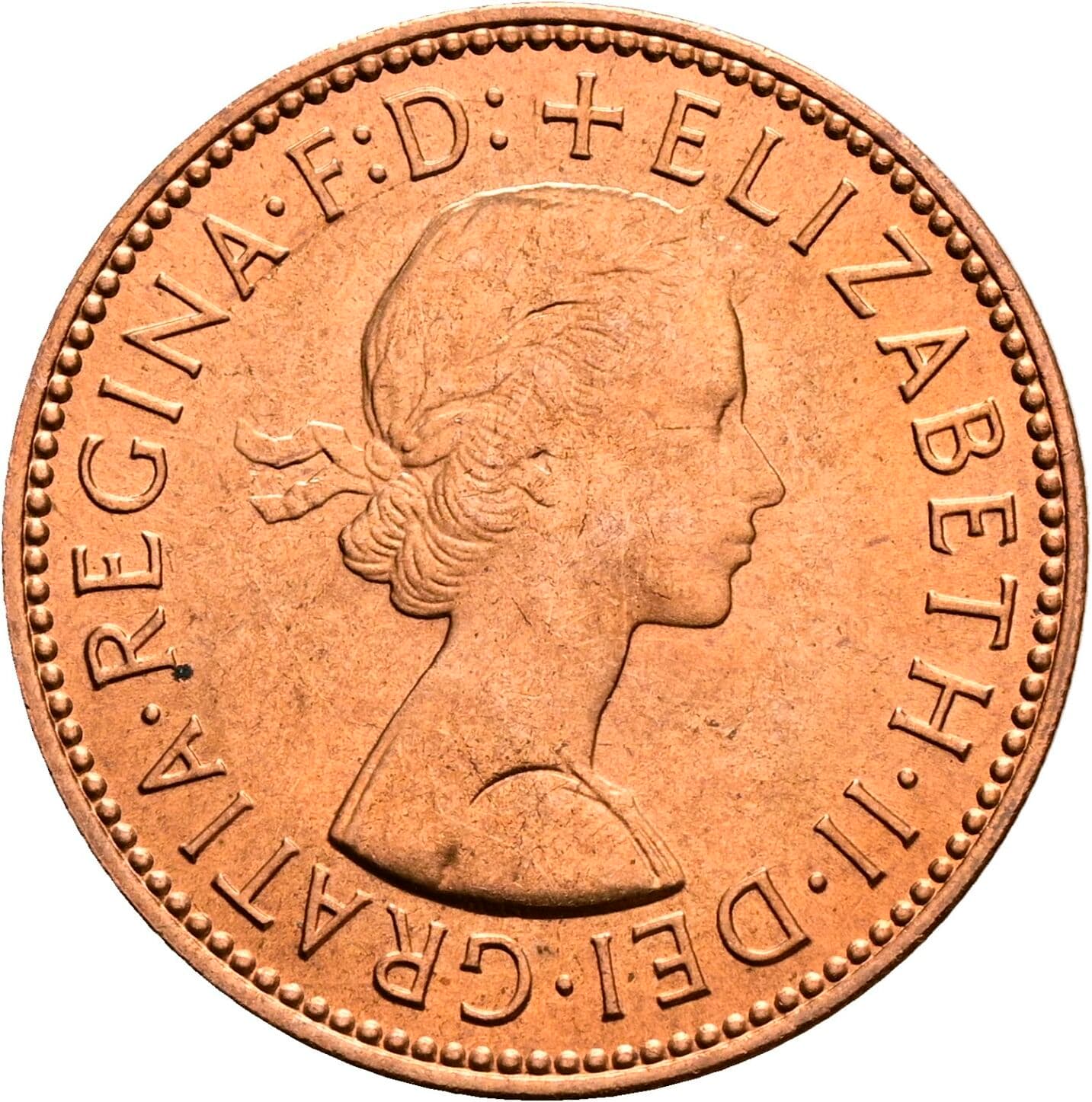 Half Penny Elisabeth II. 1952-2022 1967 – Vorderseite
