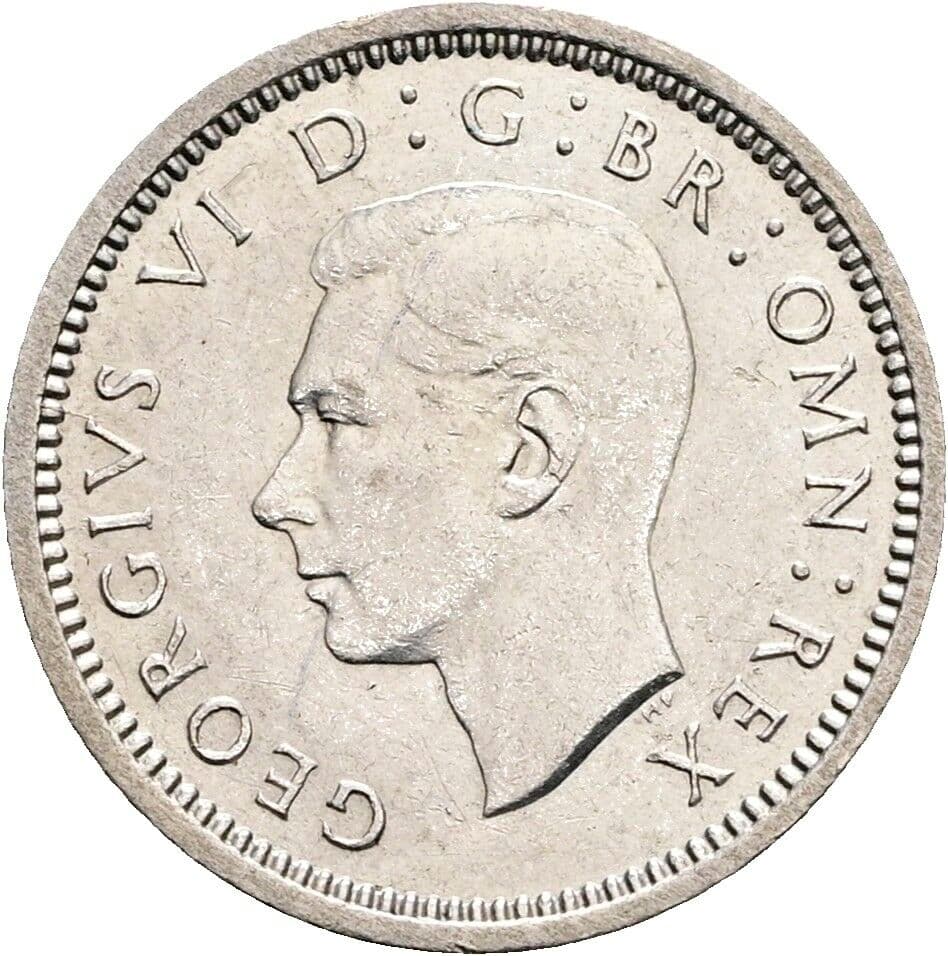 3 Pence Georg VI. (1936-1952) 1940 – Vorderseite