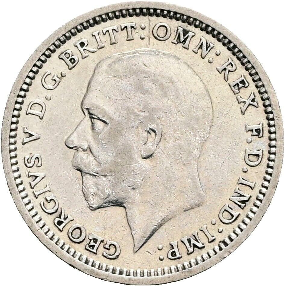 3 Pence Georg V. (1910-1936) 1936 – Vorderseite