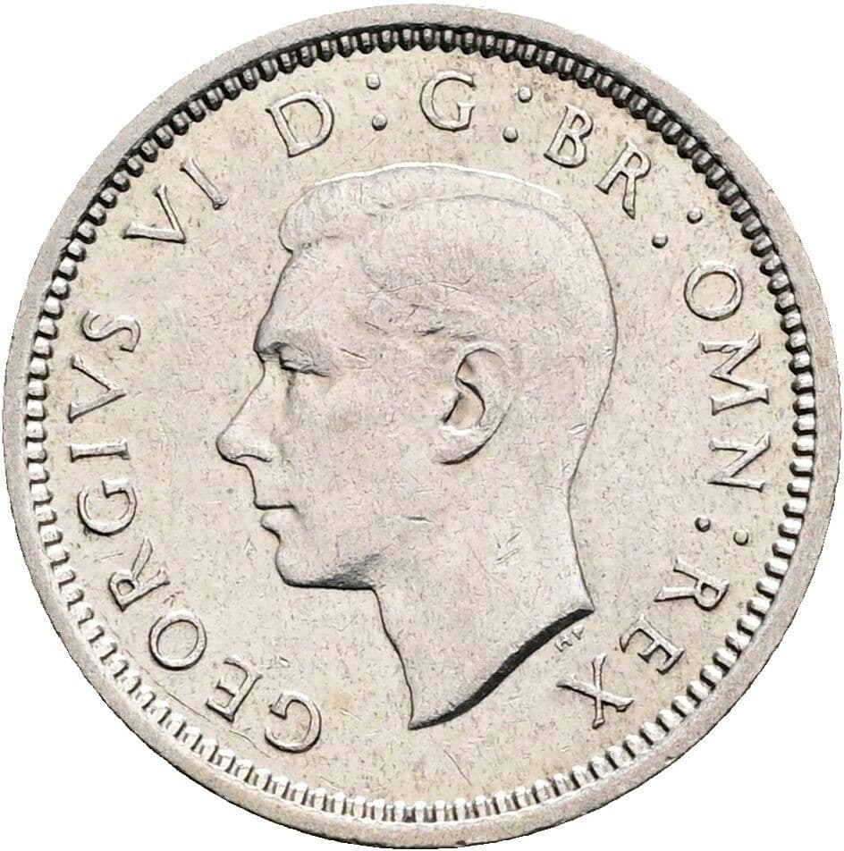 3 Pence Georg VI. (1936-1952) 1940 – Vorderseite