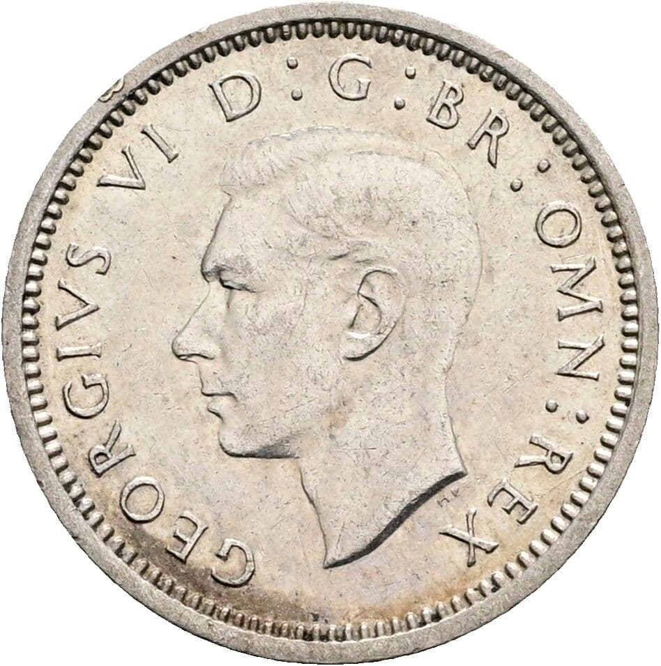 3 Pence Georg VI. (1936-1952) 1940 – Vorderseite