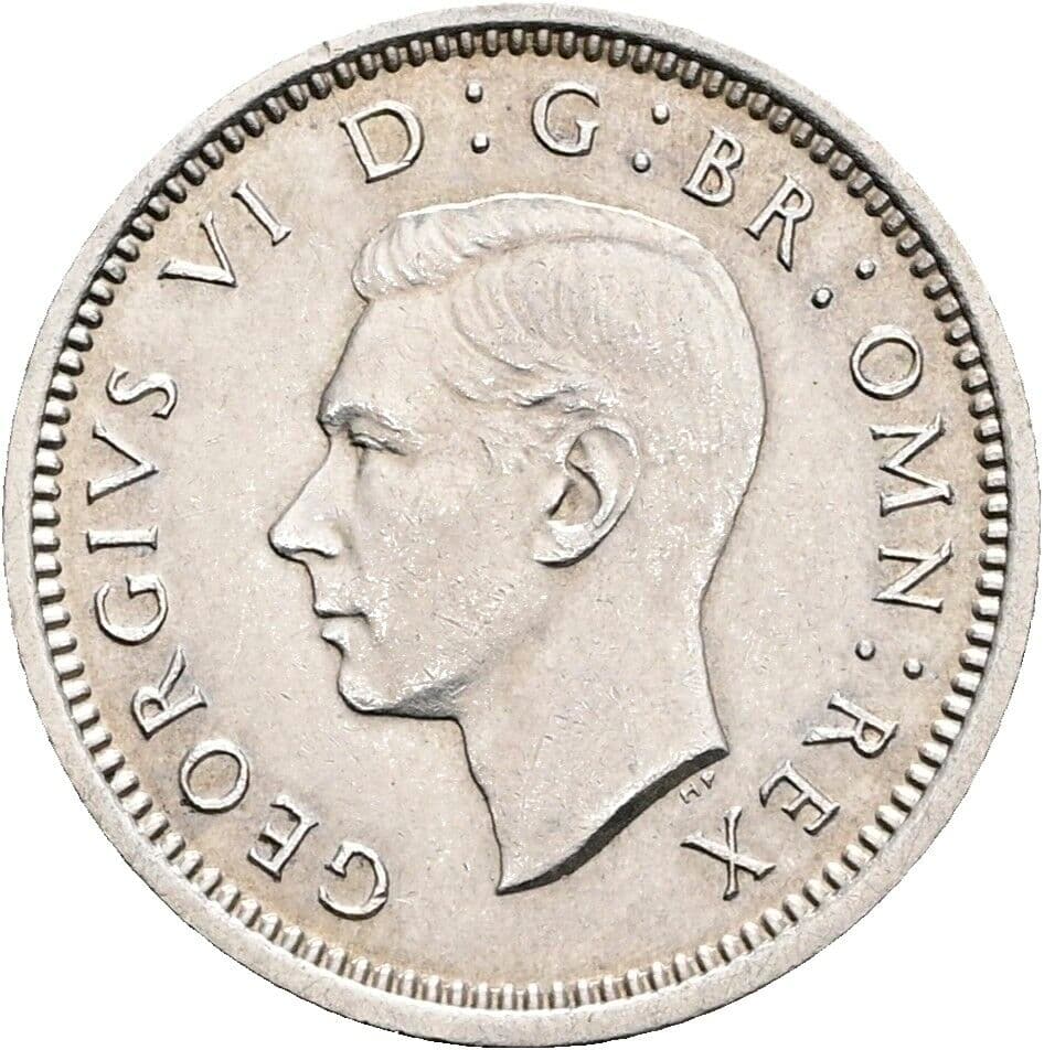 3 Pence Georg VI. (1936-1952) 1937 – Vorderseite