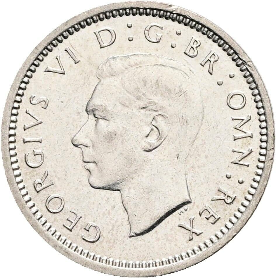 3 Pence Georg VI. (1936-1952) 1940 – Vorderseite