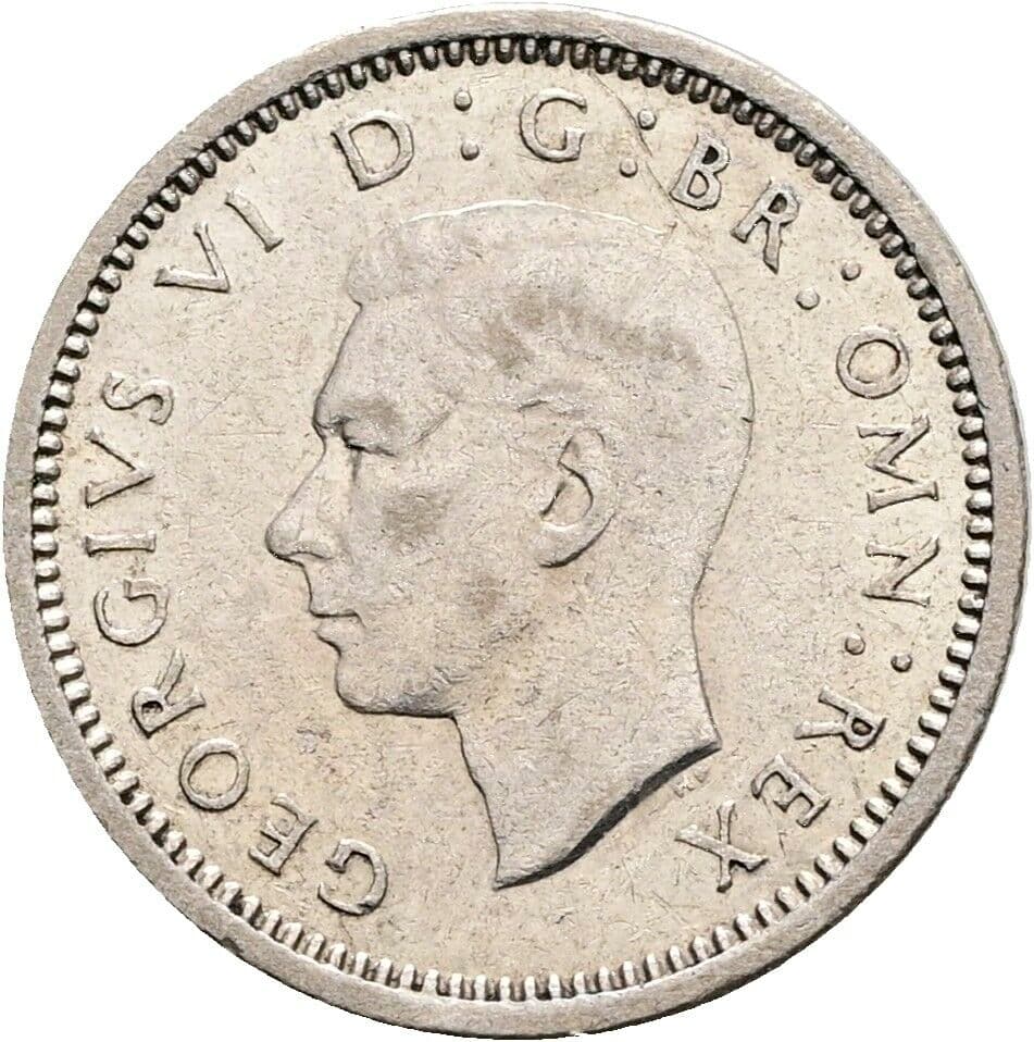 3 Pence Georg VI. (1936-1952) 1940 – Vorderseite