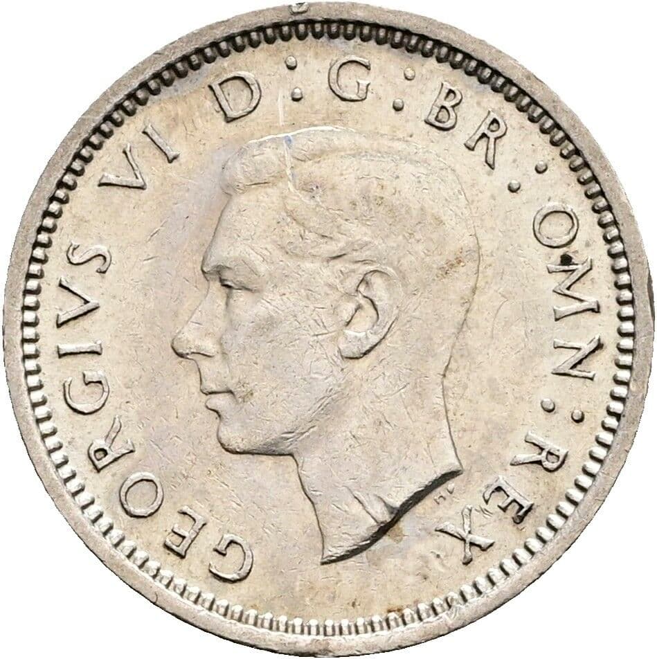 3 Pence Georg VI. (1936-1952) 1940 – Vorderseite