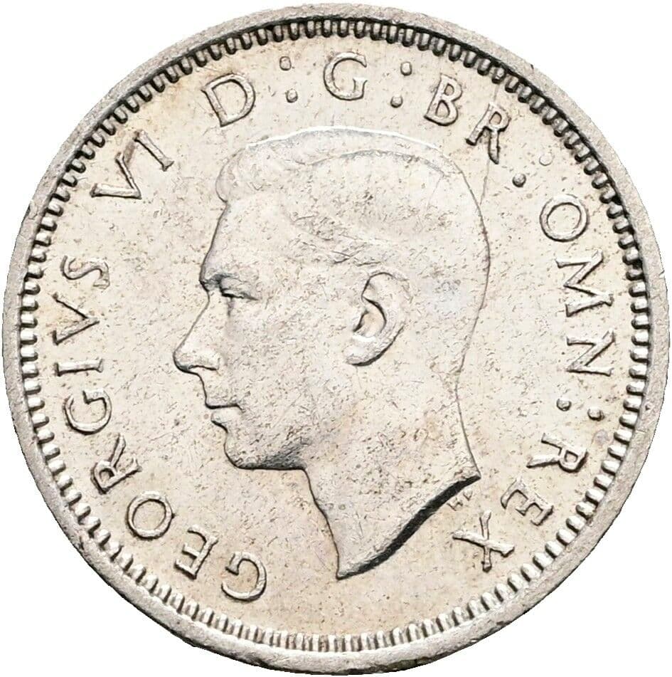 3 Pence Georg VI. (1936-1952) 1940 – Vorderseite